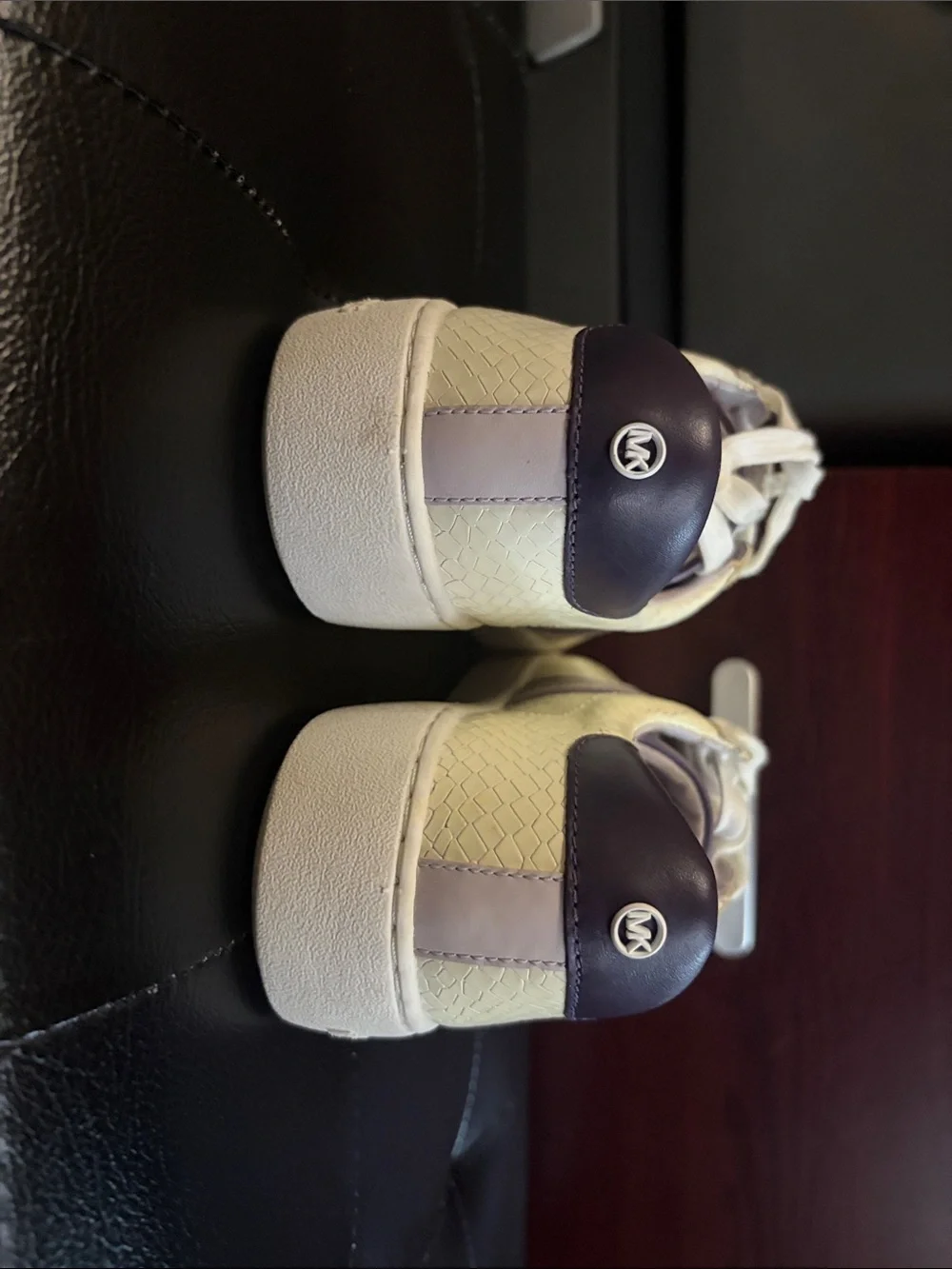 Michael Kors White Sneakers with Purple Accent